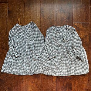 TWIN BUNDLE - 2 Black & White Cotton Checkered Dresses